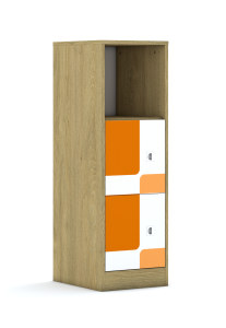 Regał Blox Pastel 40 3P 2F1 363x466x1165 korpus szary/2x front biały - wariant 2