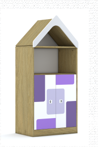 Regał Blox Pastel 70 3P 2F2 z daszkiem 706x466x1575 korpus biały/2x front biały