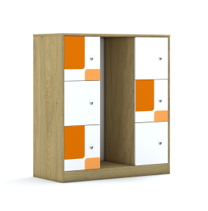 Regał na pojemniki Blox Pastel 110 3PG 6F1 1049x466x1165 korpus biały/6x front biały