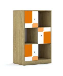 Regał Blox Pastel 70 3PP 3F1 706x466x1165 korpus szary/3x front biały - wariant 3