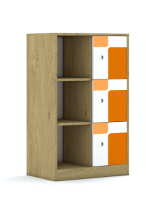 Regał Blox Pastel 70 3PP 3F1 706x466x1165 korpus biały/3x front biały - wariant 2