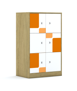 Szafa Blox Pastel 70 3PP 6F1 706x466x1165 korpus dąb/6x front biały