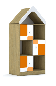 Regał Blox Pastel 70 3PP 3F1 z daszkiem 706x466x1575 korpus biały/3x front biały - wariant 1