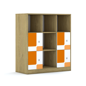 Regał Blox Pastel 110 3PP 4F1 1049x466x1165 korpus szary/4x front biały