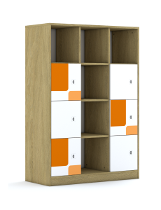 Regał Blox Pastel 110 4PP 6F1 1049x466x1517 korpus biały/6x front biały - wariant 2