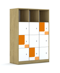 Regał Blox Pastel 110 4PP 9F1 1049x466x1517 korpus biały/9x front biały