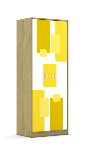 Szafa Blox Pastel 70 5P 2F5 706x466x1869 korpus szary/2x front biały
