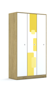 Szafa Blox Pastel 110 5PP 3F5 1049x466x1869 korpus dąb/3x front biały