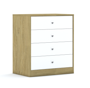 Szafa Blox Colours 70 2P 4S 706x466x813 korpus dąb/2x szuflada biała i 2x szuflada czarna
